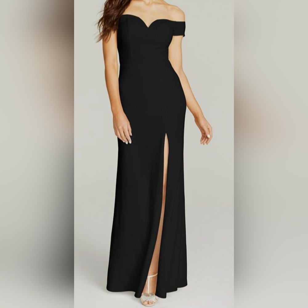 NWOT B Darlin Off-Shoulder Black Gown